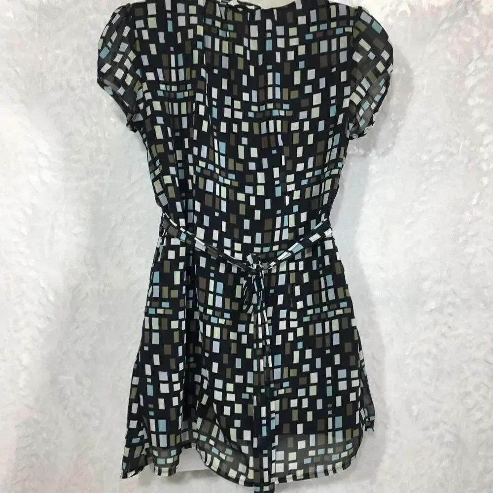 H&M Mama Puff Short Sleeves Abstract Design Maternity Blouse tunic